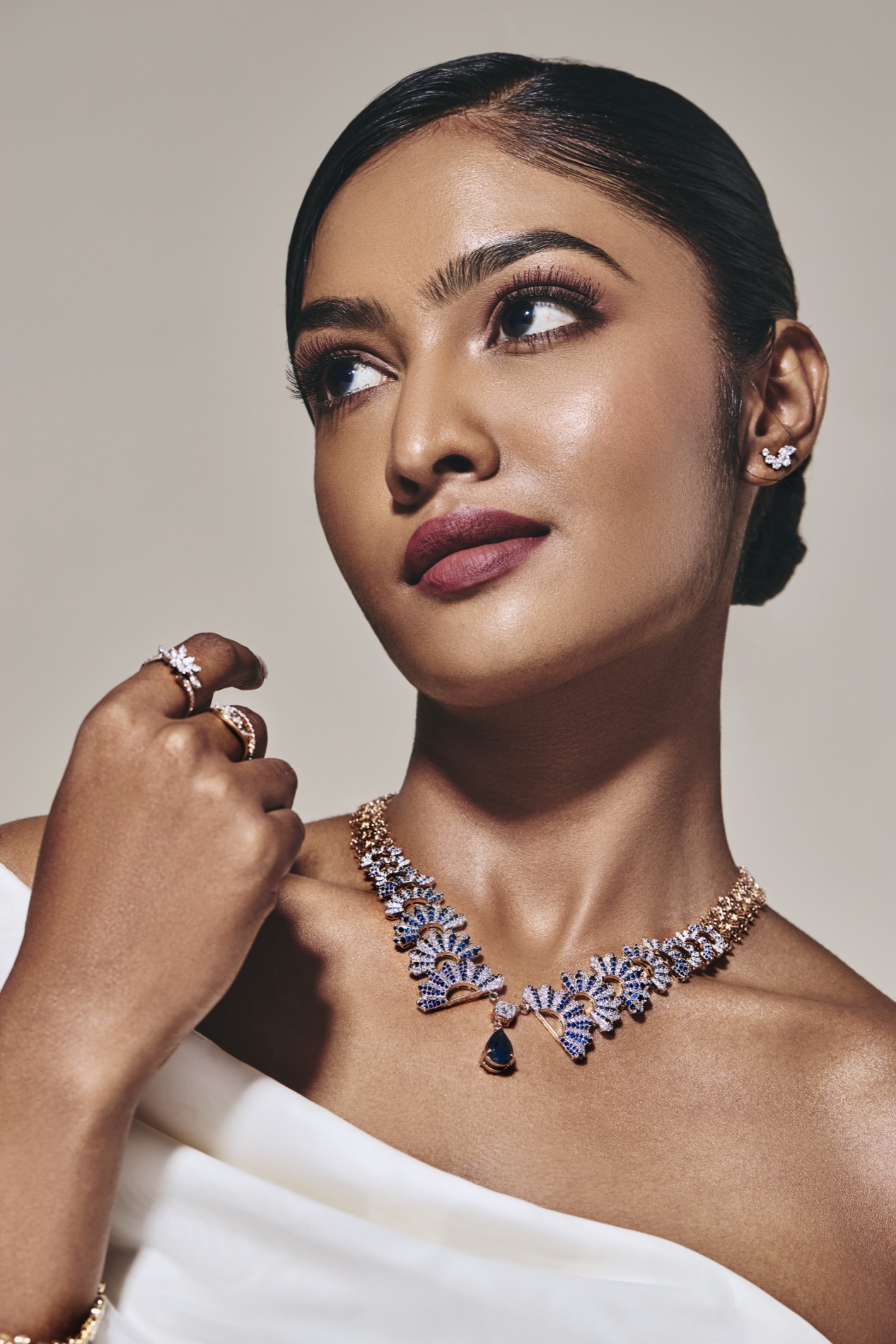 KAHA diamond jewellery worn close